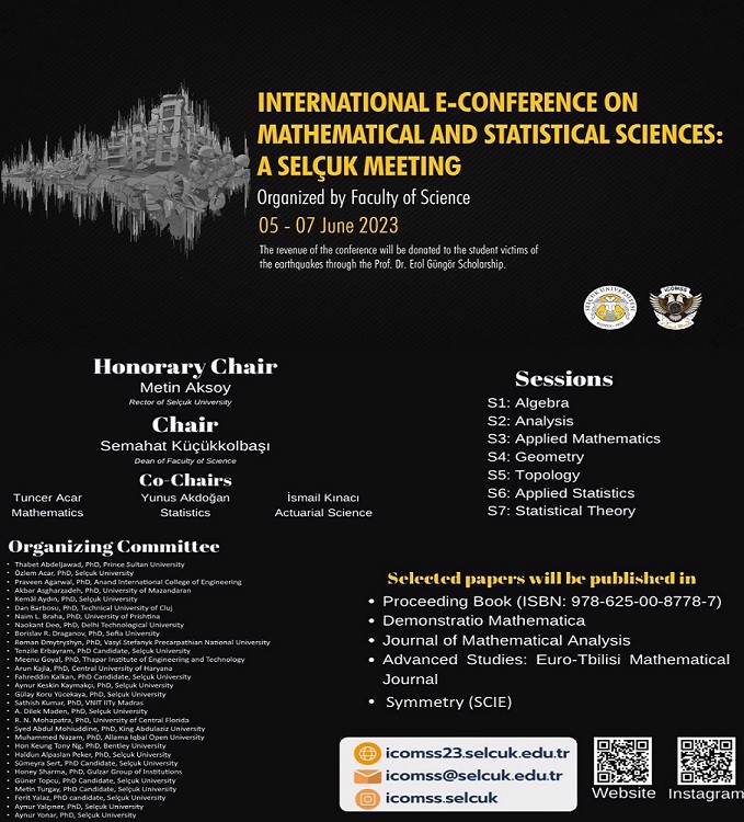 2nd International E-Conference on Mathematical and Statistical Sciences: A Selcuk Meeting (ICOMSS'23)